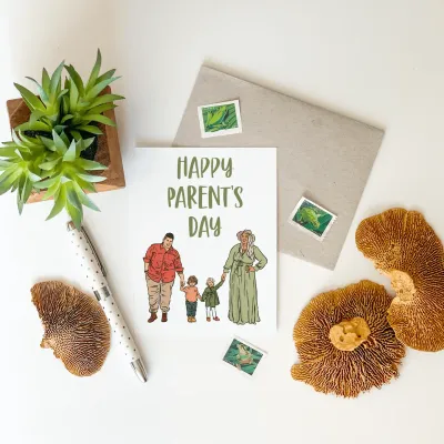 Happy Parent's Day Family Greeting Card (by Bean Horse Car Designs)