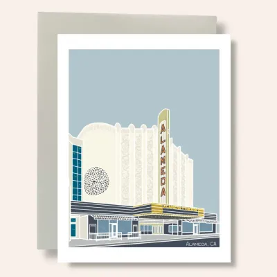 Alameda Theater Greeting Card (by Bean Horse Car Designs)