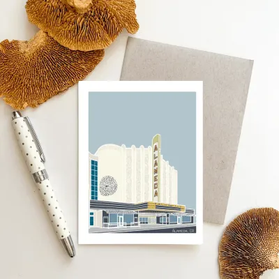 Alameda Theater Greeting Card (by Bean Horse Car Designs)