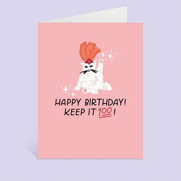 Keep it 100 Birthday Card