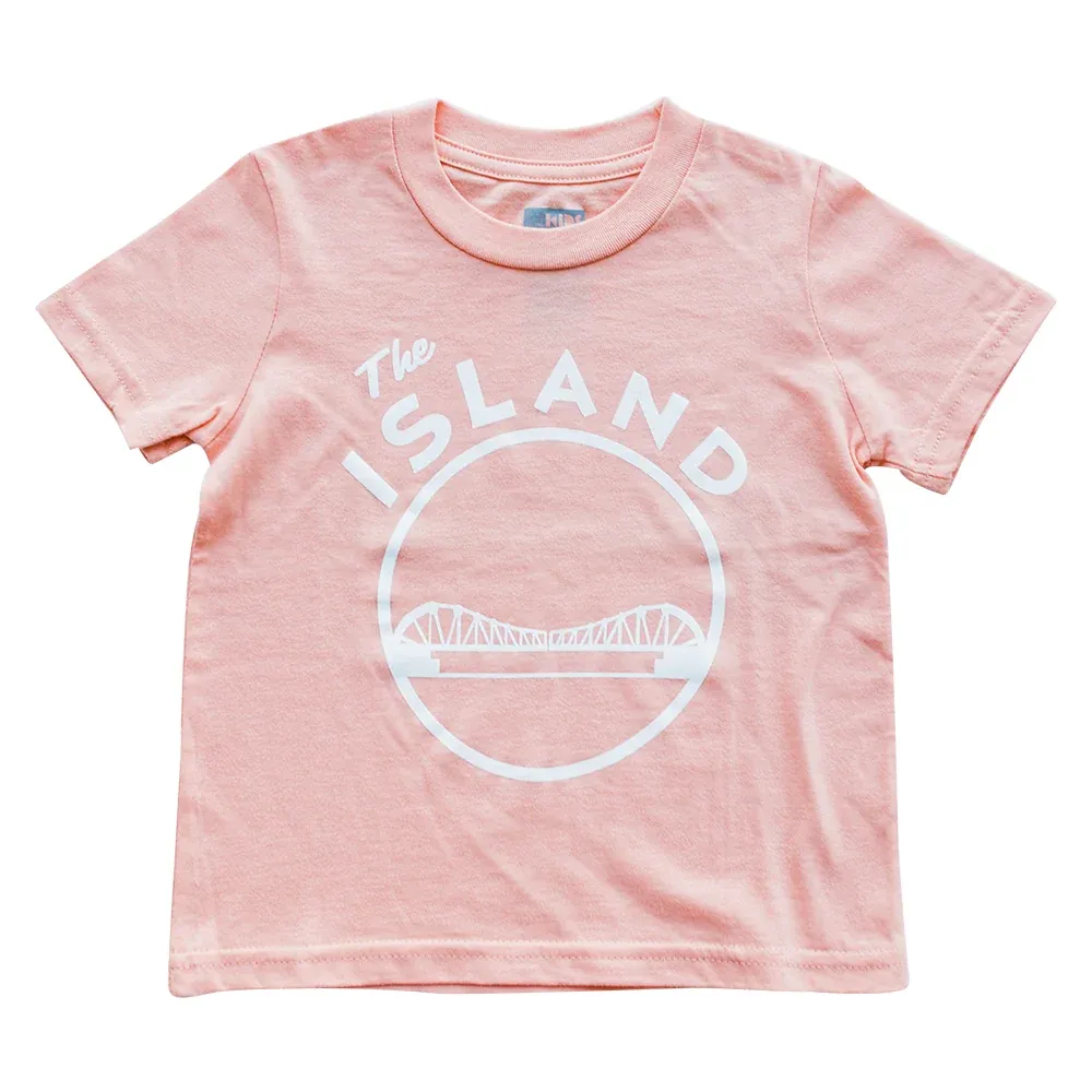 The Island Kids Cotton Short Sleeve Tee - Peach White