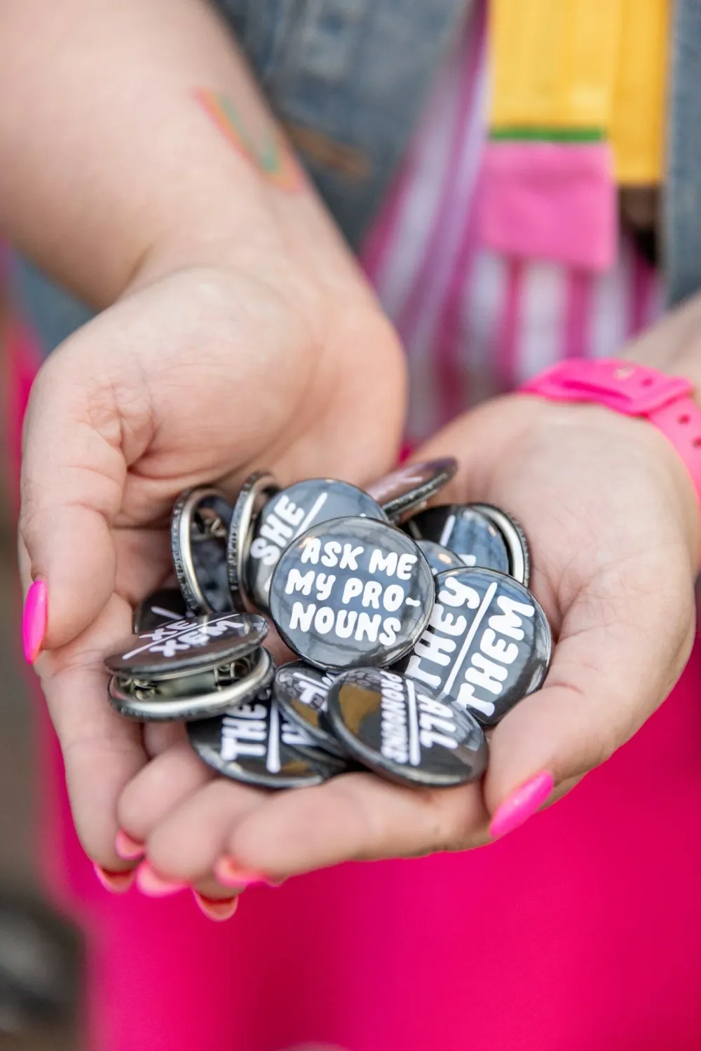 Black Pronoun Pin 1.5" Black Pronoun Pin 1.5"