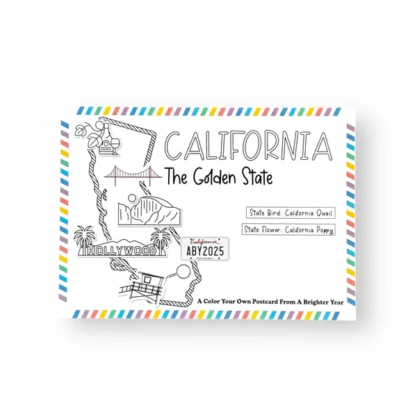 California Color Your Own Postcards California Color Your Own Postcards