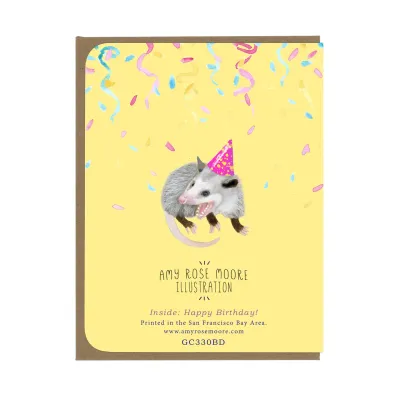 Chonky Possum Birthday Card (by Amy Rose Moore Illus.)