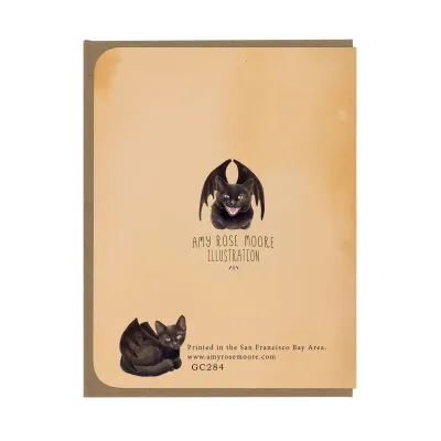 Bat Kittens All Over Card (by Amy Rose Illus.)