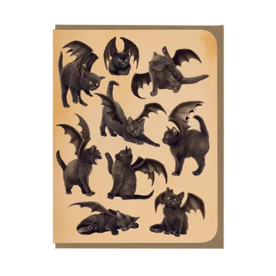 Bat Kittens All Over Card (by Amy Rose Illus.) Bat Kittens All Over Card (by Amy Rose Illus.)