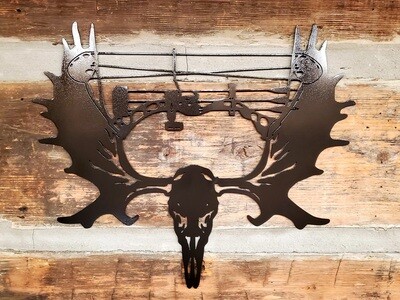 MOOSE SKULL & BOW, HUNTING & OUTDOOR COLLECTION