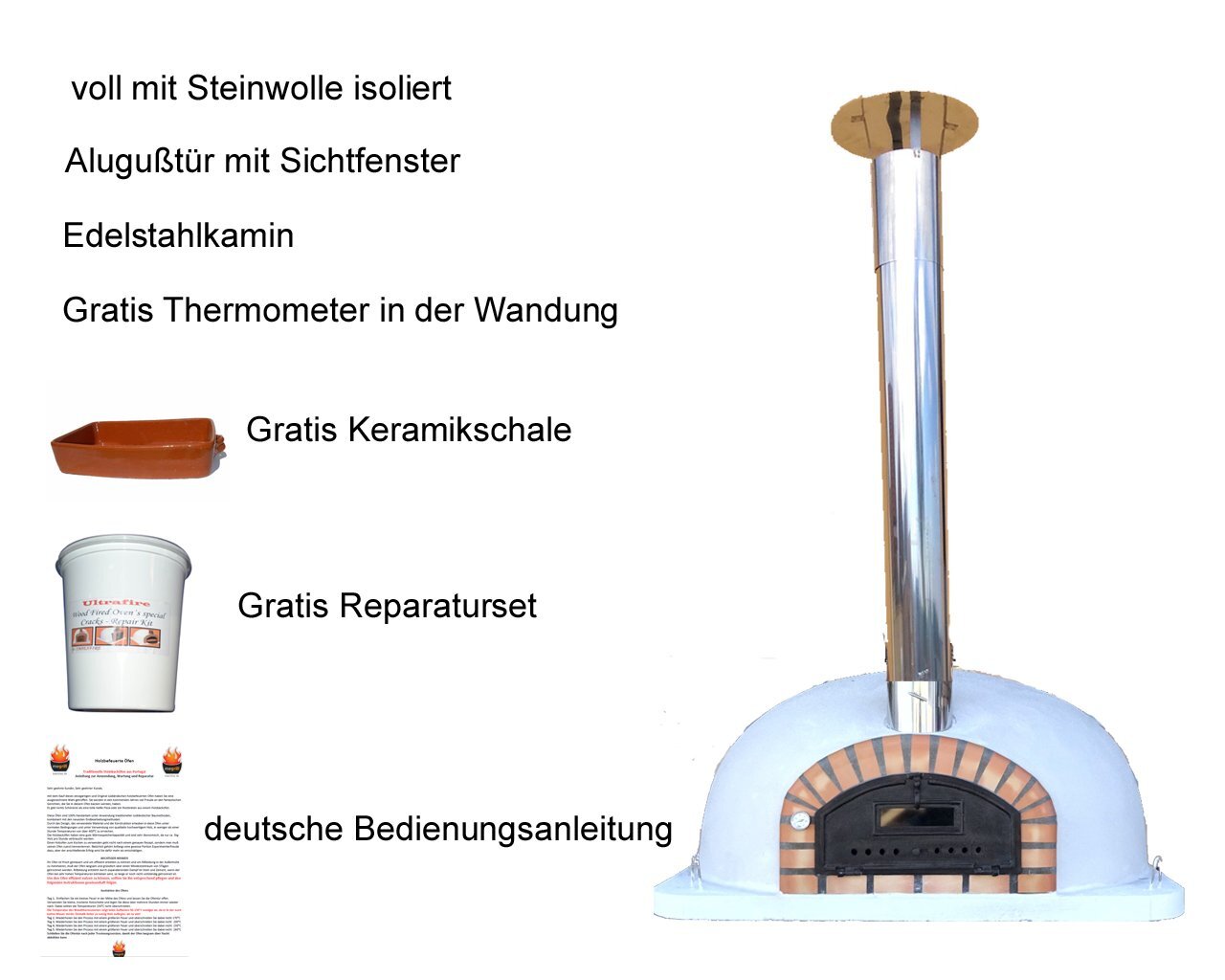 Holzbackofen Pizzaioli AL 120x120 cm