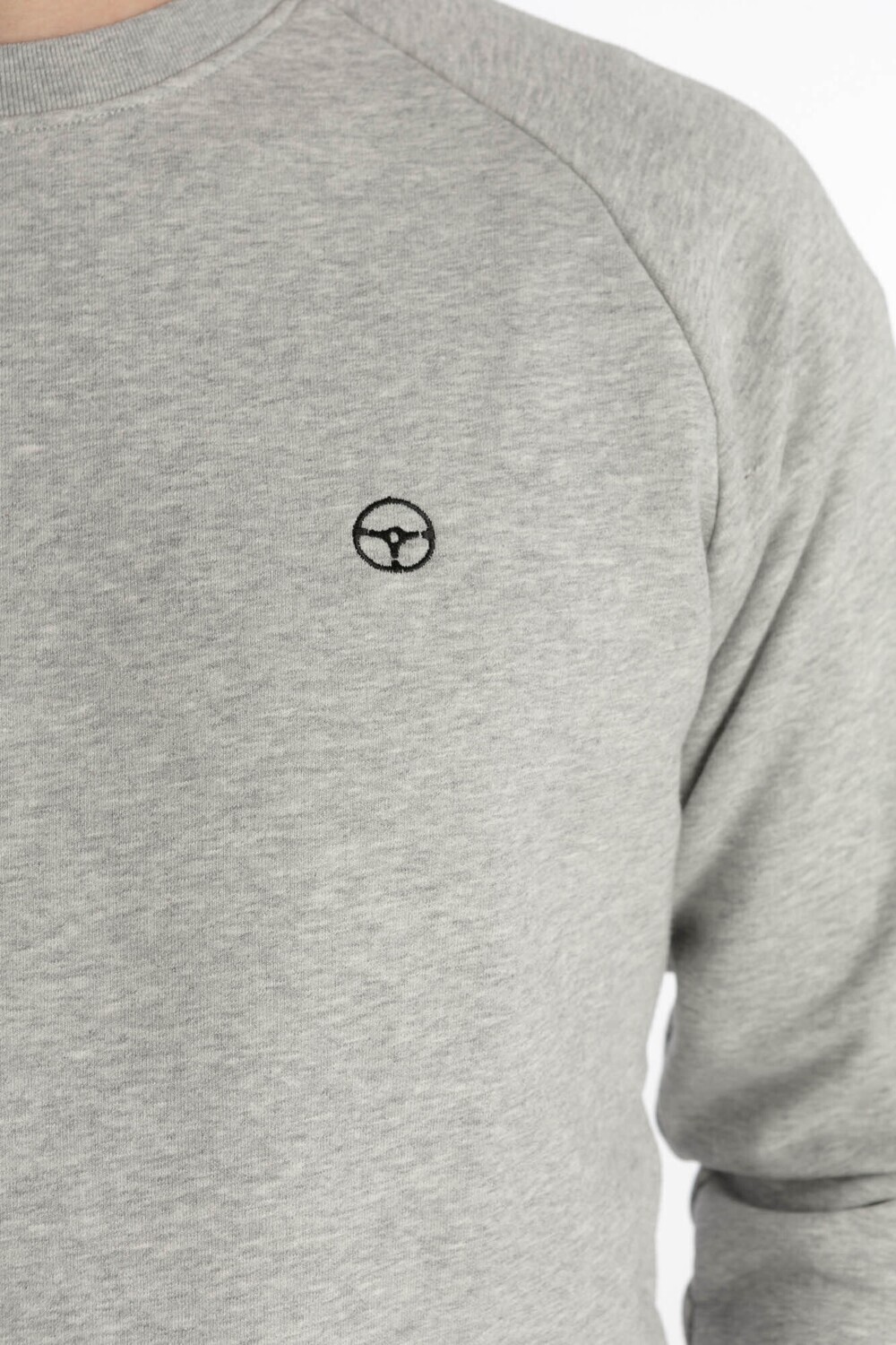 Steering wheel heather grey crewneck