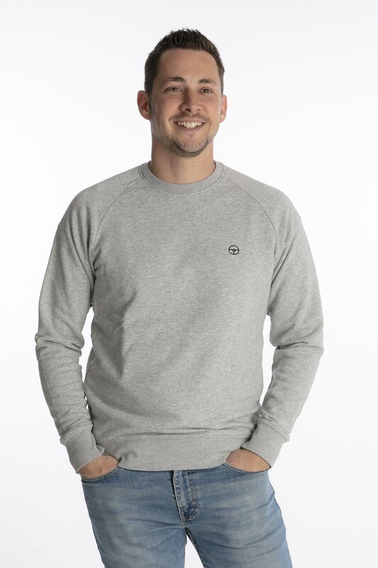 Steering wheel heather grey crewneck