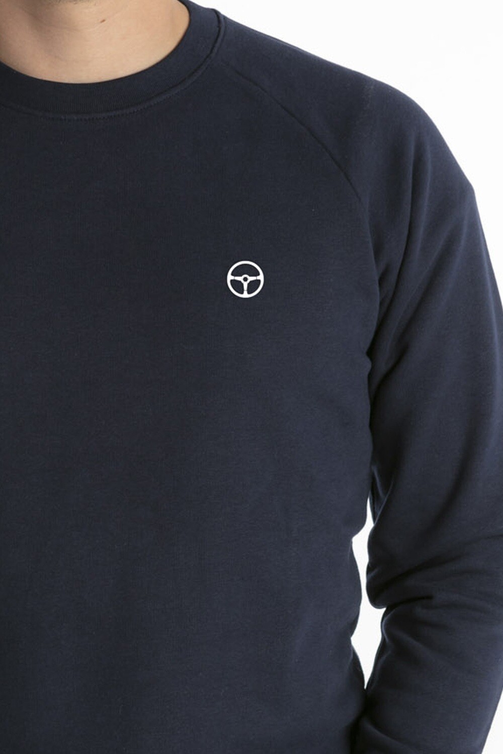 Steering wheel french navy crewneck