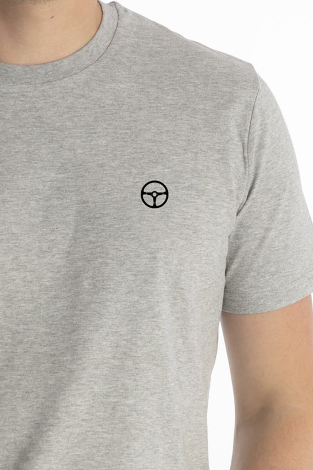 Steering wheel heather grey T-shirt
