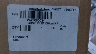 Waters, Inlet Draw-off Valve &quot;NEW&quot;