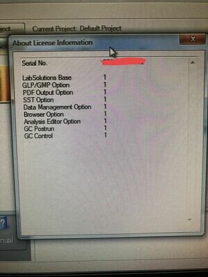 PC loaded w/ LabSolution software for GC