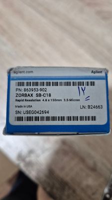 Agilent ZORBAX SB-C18 Rapid Resolution HPLC Column, 4.6 × 150 mm, 3.5 µm (P/N: 863953-902)