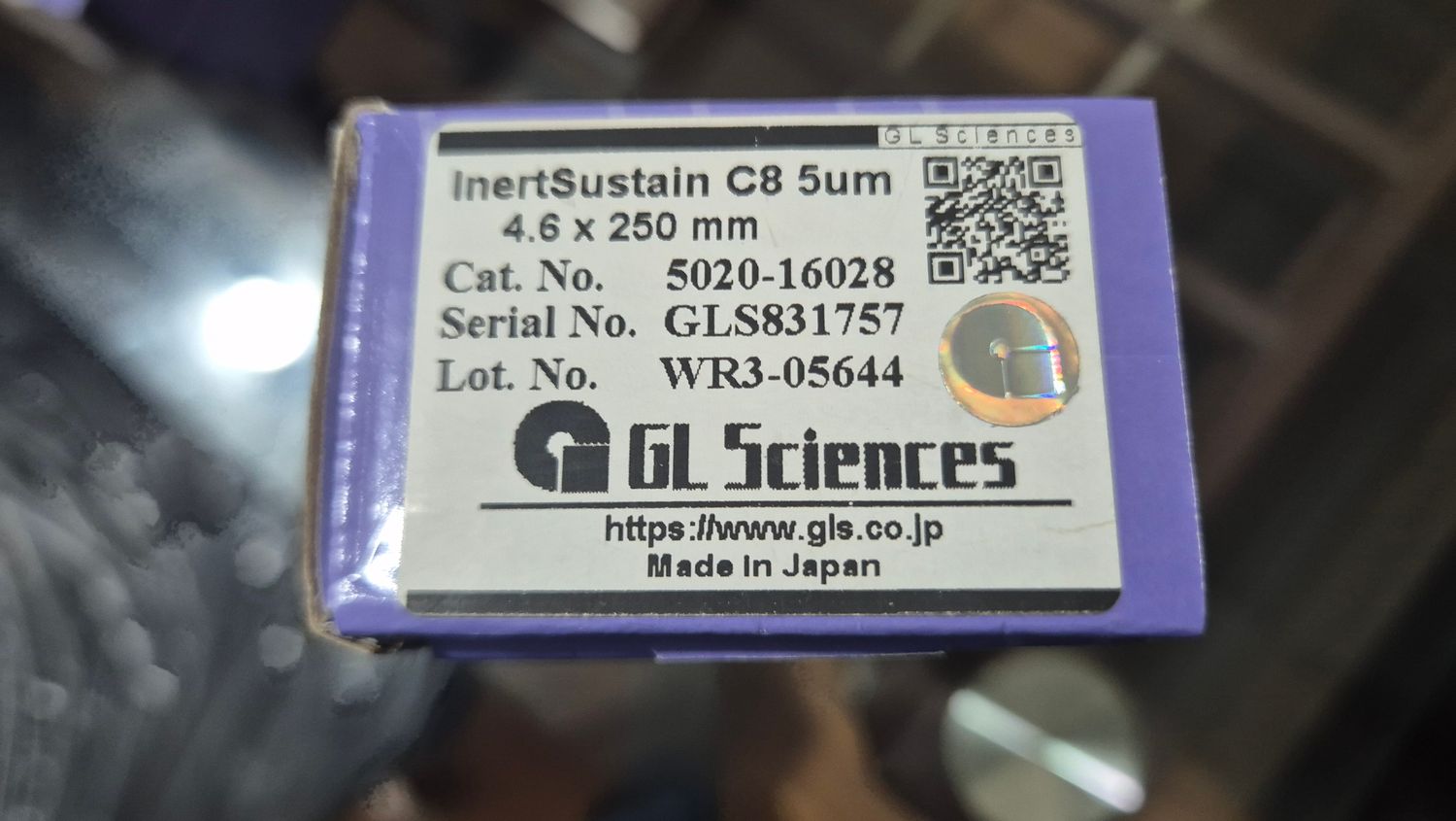 GL Sciences InertSustain C8 HPLC Column, 5 µm, 250 × 4.6 mm | P/N: 5020-16028