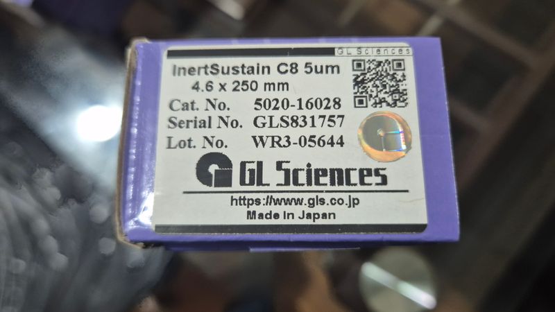 GL Sciences InertSustain C8 HPLC Column, 5 µm, 250 × 4.6 mm | P/N: 5020-16028