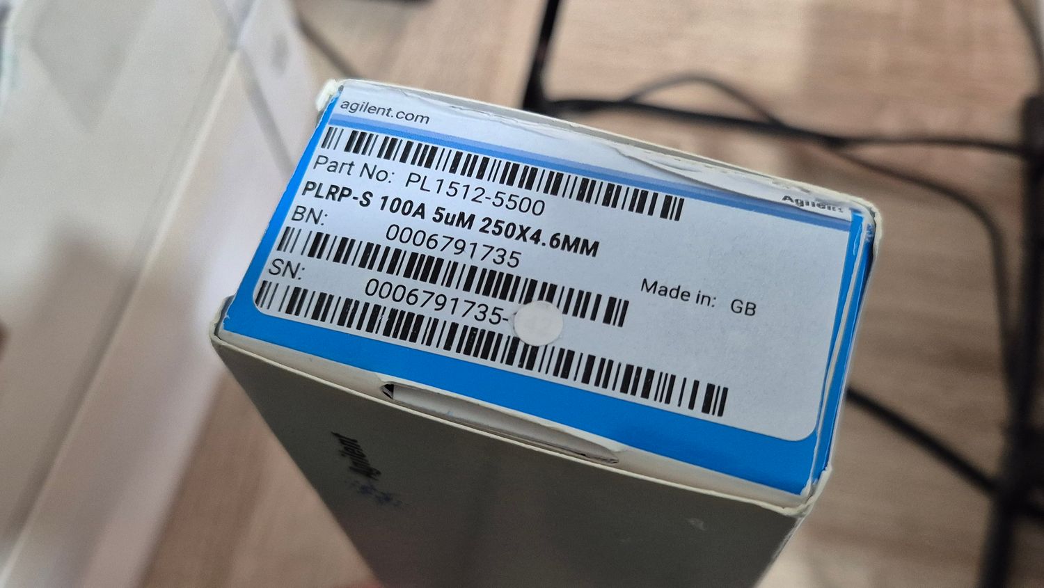 Agilent PLRP-S HPLC Column, 100Å, 5µm, 4.6 × 250mm | Part No. PL1512-5500
