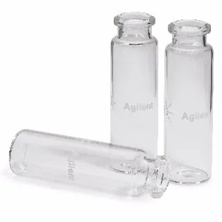 Agilent Certified Headspace Vial, 20 mL Clear Flat Bottom Crimp, 22.75 x 75 mm, 100/pk P/N: 5182-0837