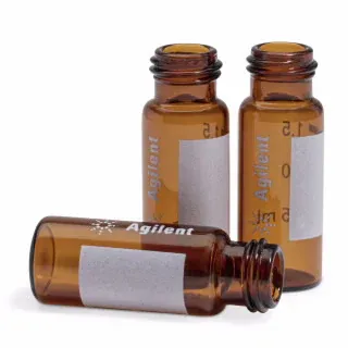 Agilent 2 mL Amber Screw-Top Vials with Write-On Spot, Certified – 100/Pk | P/N 5182-0716