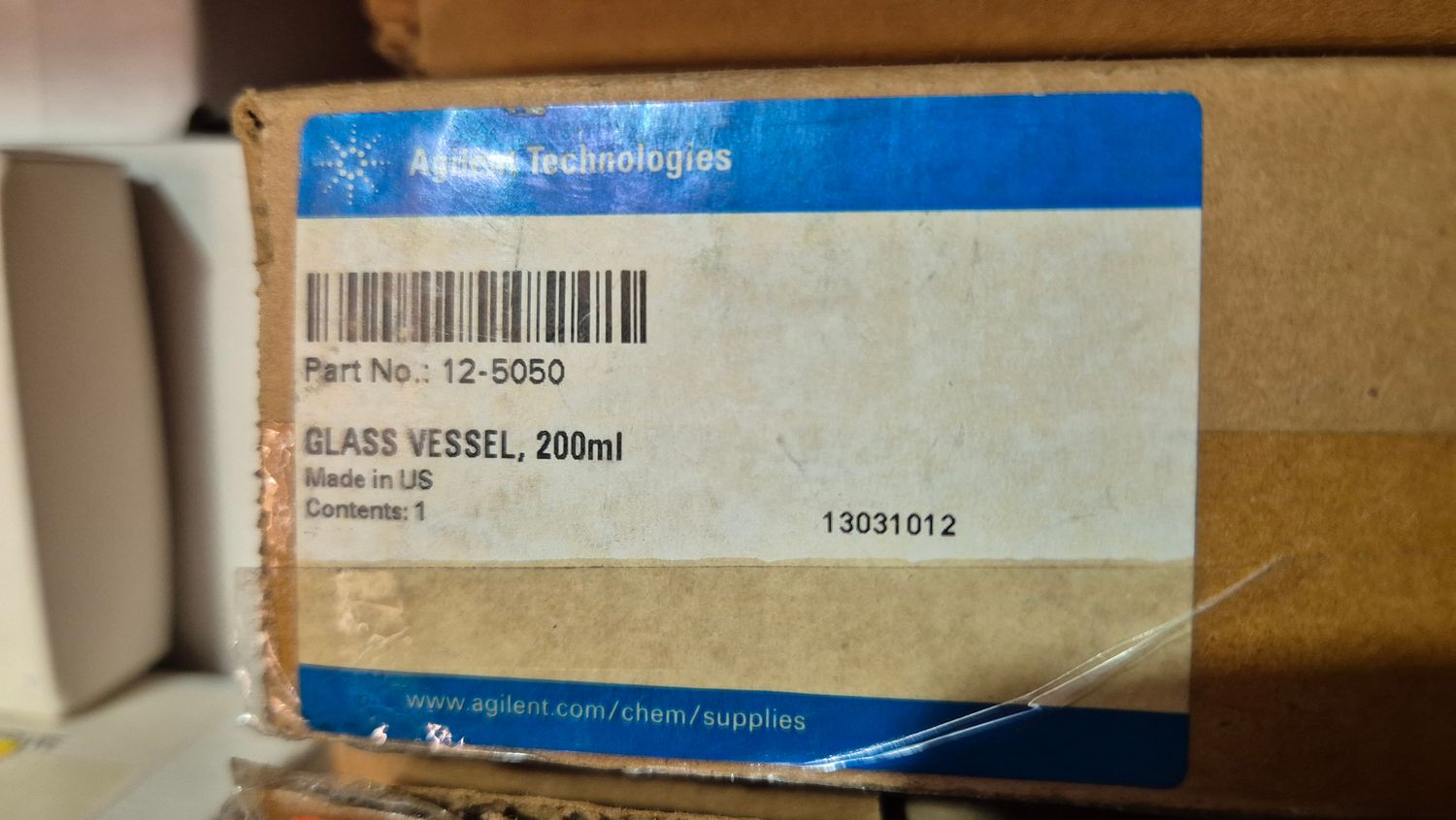 ​Agilent – Glass Vessel, EaseAlign, clear, 200 ml (P/N): 12-5050