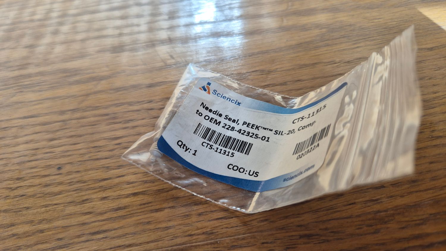 PEEK™ Needle Seal for SIL-20 | Comparable to OEM 228-42325-01 / 4425503 (Sciex™) | P/N CTS-11315