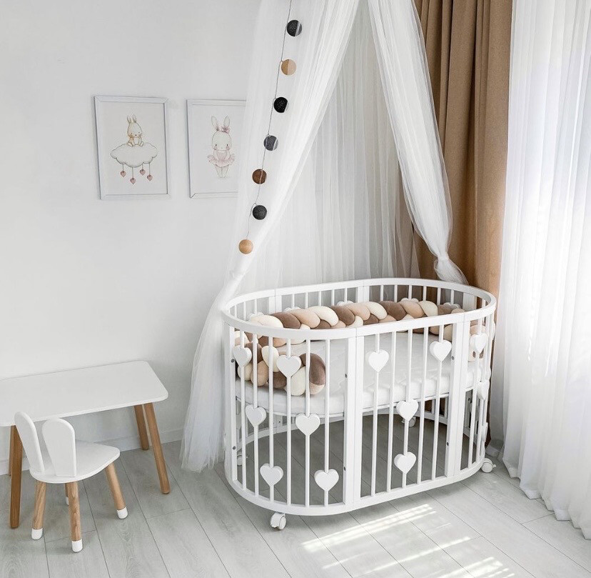 Lettino “Royal Sleep con Cuoricini“ colore Bianco