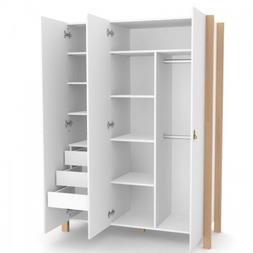 Armadio Monaco XL Bianco-Legno Naturale 39.46.2.15 