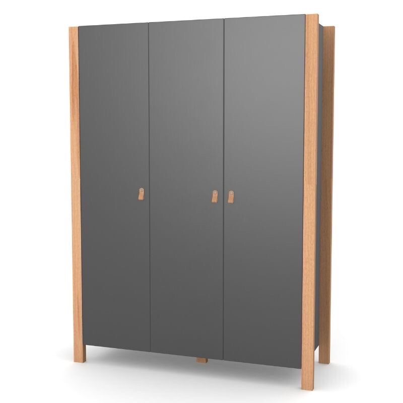 Armadio Monaco XL Nero-Legno Naturale 