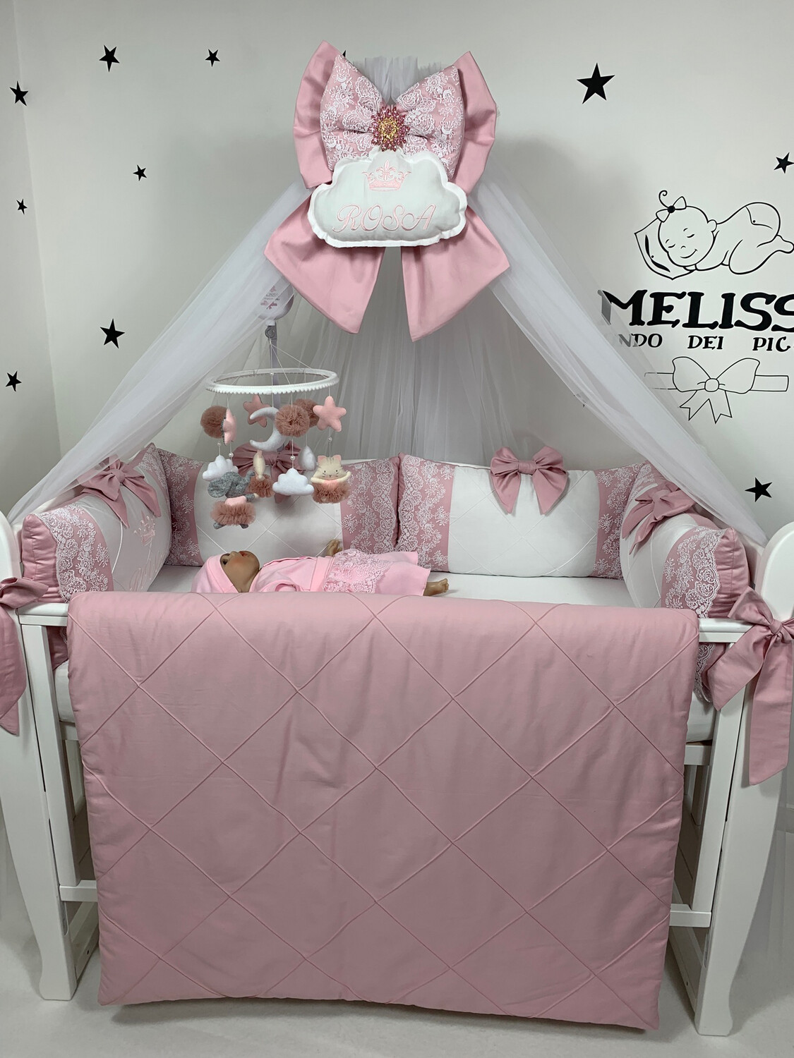 Set completo Rosa con Fiocco Nascita