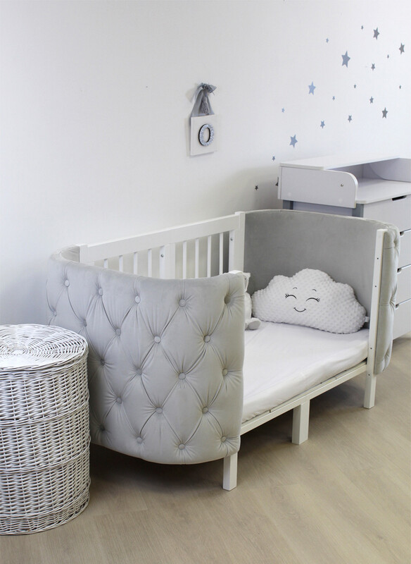 Lettino Mommy Love 3in1  Alcantara colore Grigio Chiaro 
