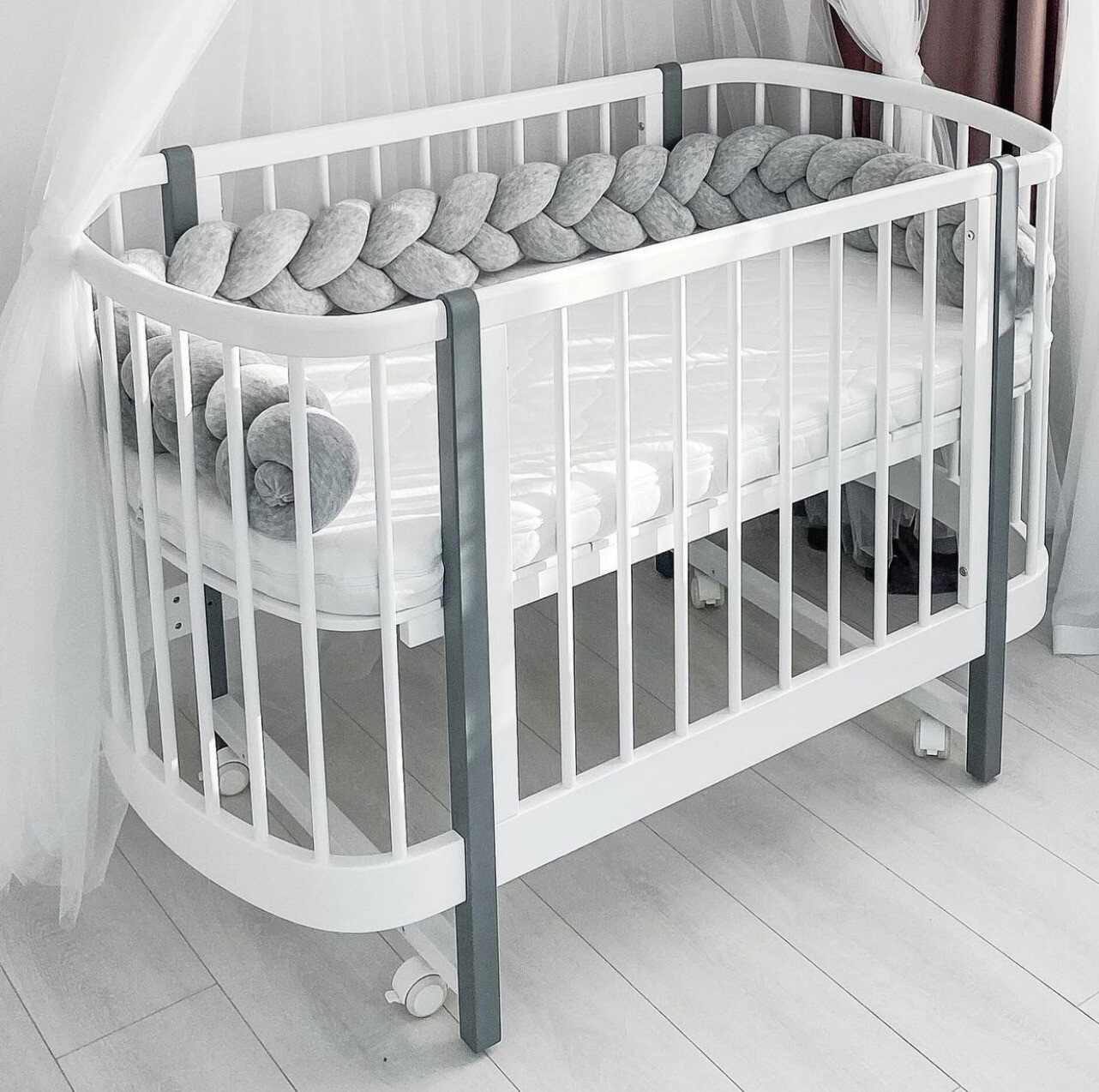 Lettino Royal Sleep Classic colore Bianco-Grigio 