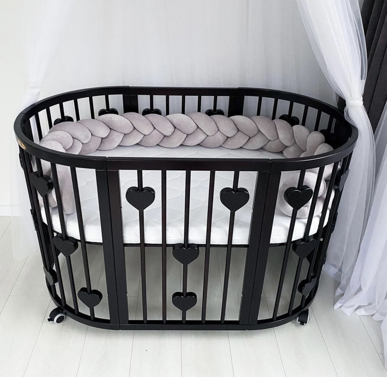 Lettino “Royal Sleep con Cuoricini“ colore Wenge