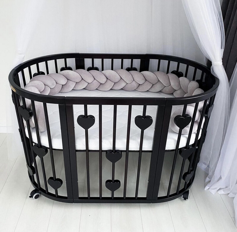 Lettino “Royal Sleep con Cuoricini“ colore Wenge