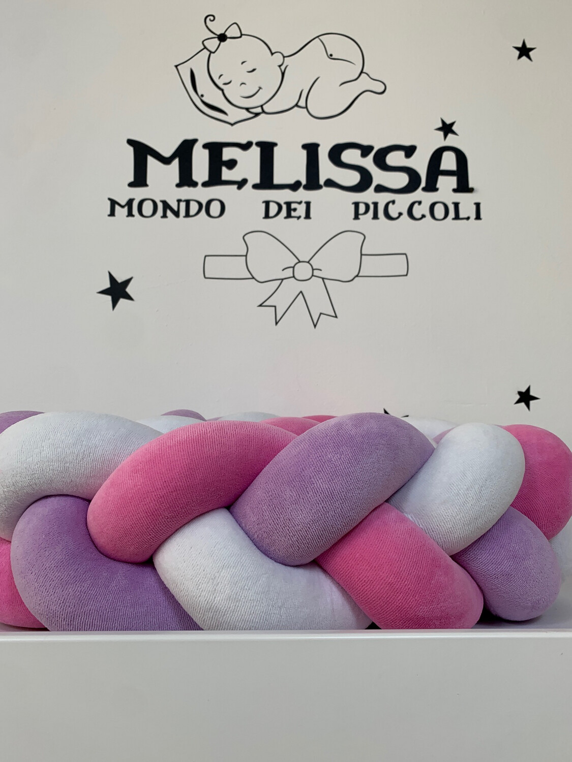 Treccia “Classica” Bianco-Viola-Rosa