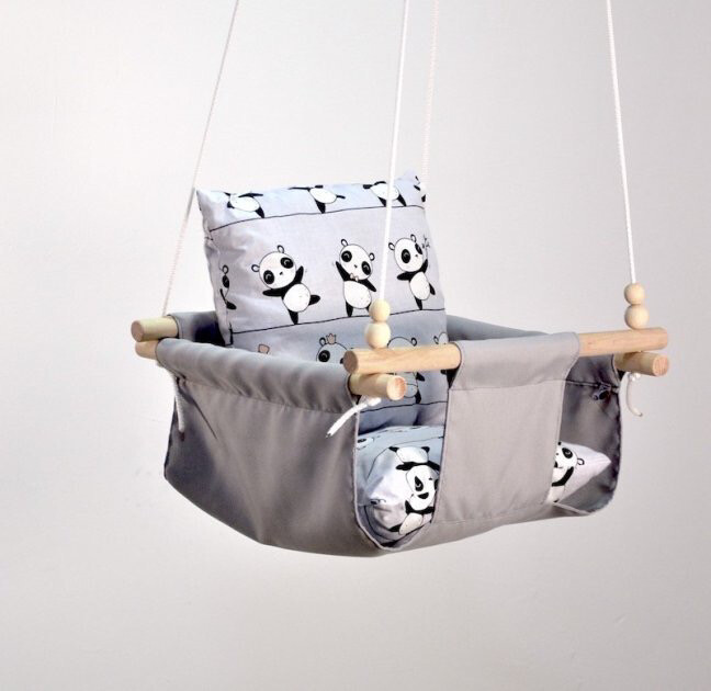Altalena per bambini Base latte "Panda" da 7 mesi a 5 anni
