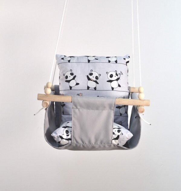Altalena per bambini Base latte &quot;Panda&quot; da 7 mesi a 5 anni