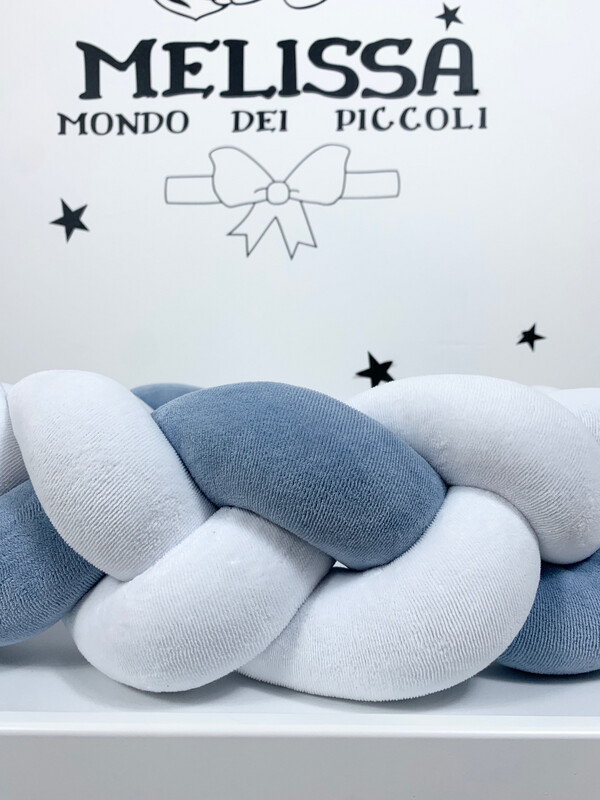 Treccia “Classica” Blu Sporco -Bianco 