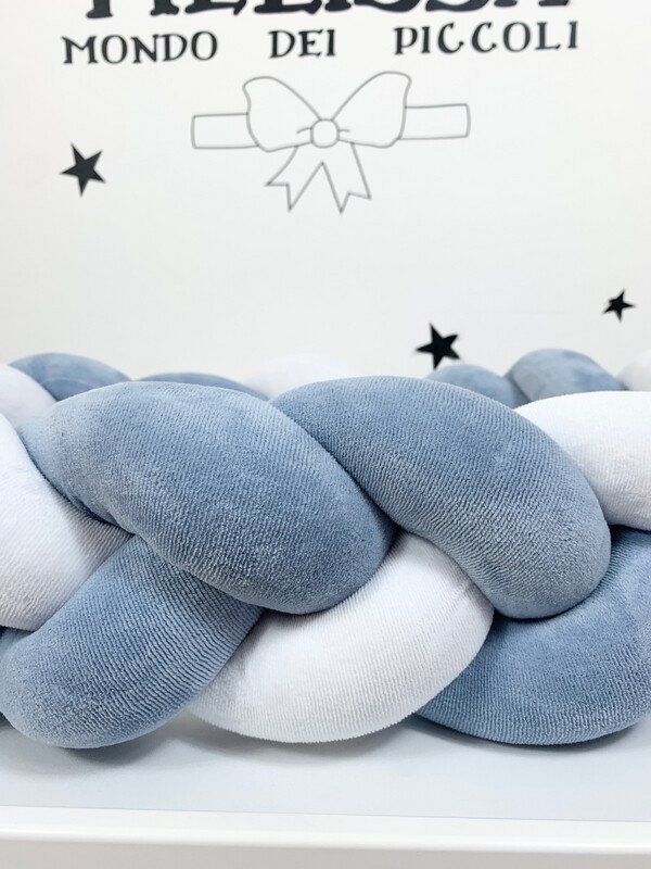 Treccia “Classica”  Bianco-Blu Sporco 