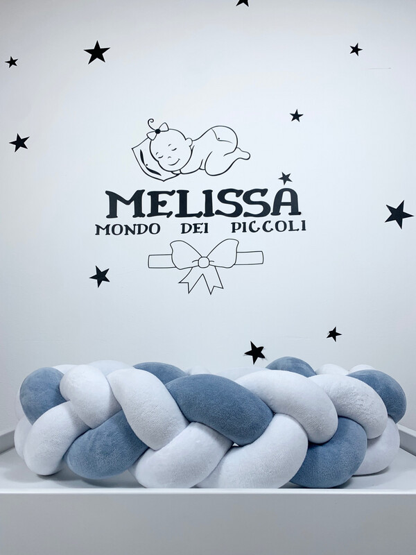 Treccia “Classica” Blu Sporco -Bianco 