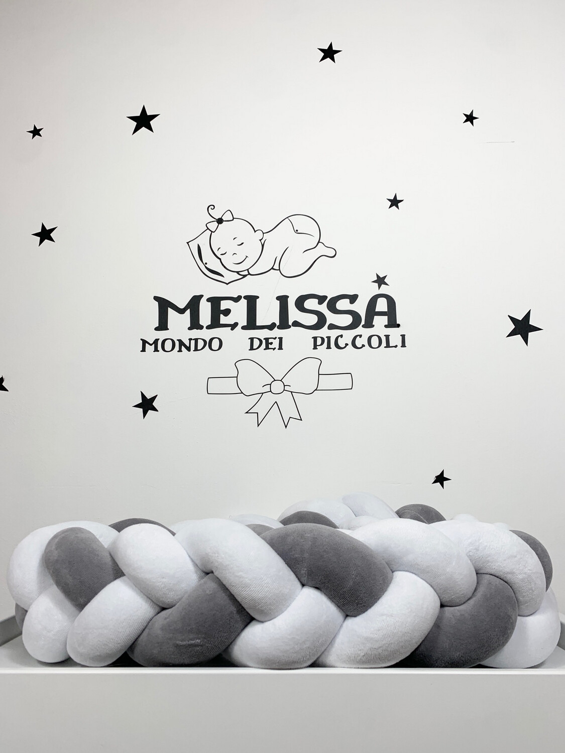Treccia “Classica” Bianco- Grigio Scuro