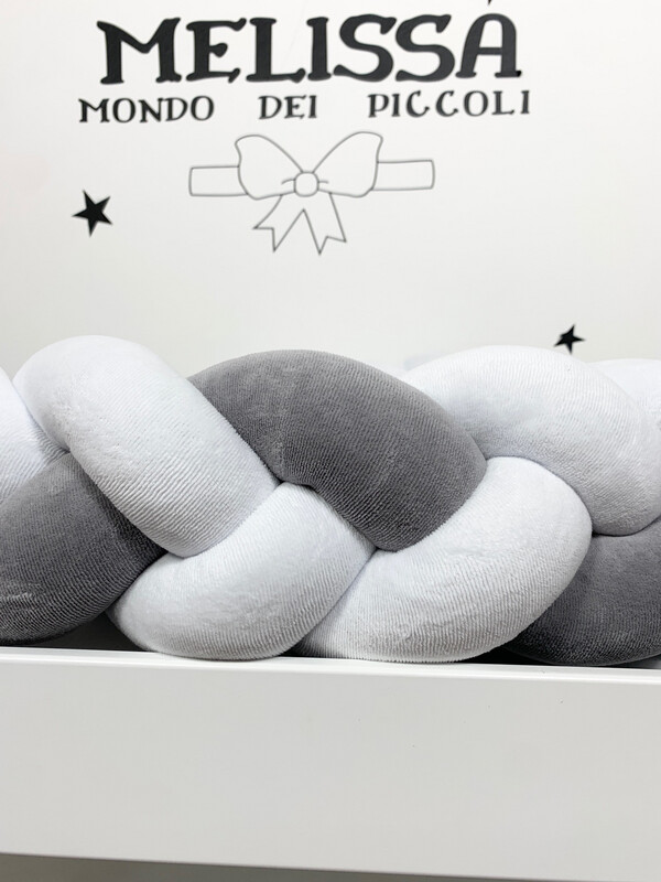 Treccia “Classica” Bianco- Grigio Scuro