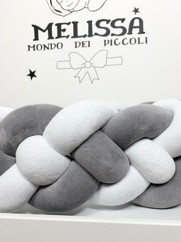 Treccia “Francese” Bianco-Grigio Scuro