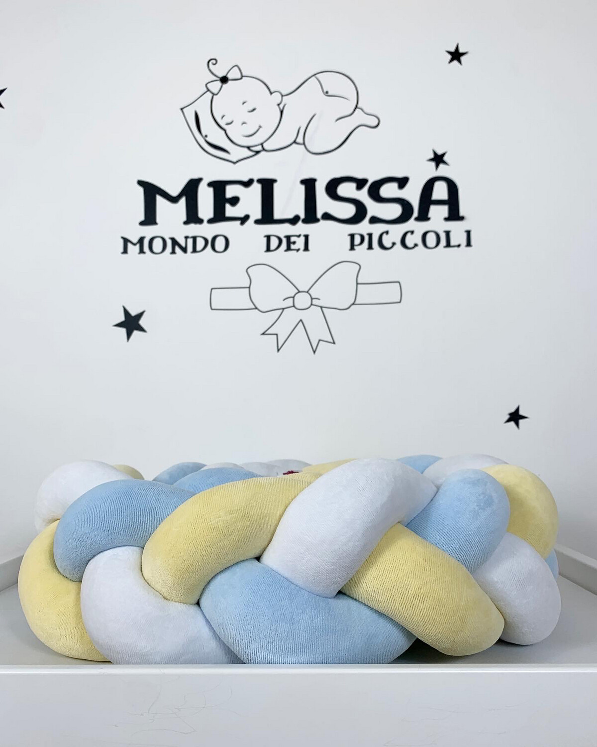 Treccia Classica Bianco-Azzurro-Giallo