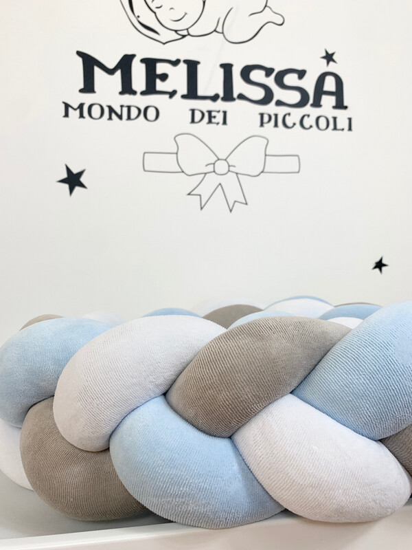 Treccia Classica Azzurro-Bianco-Beige Scuro