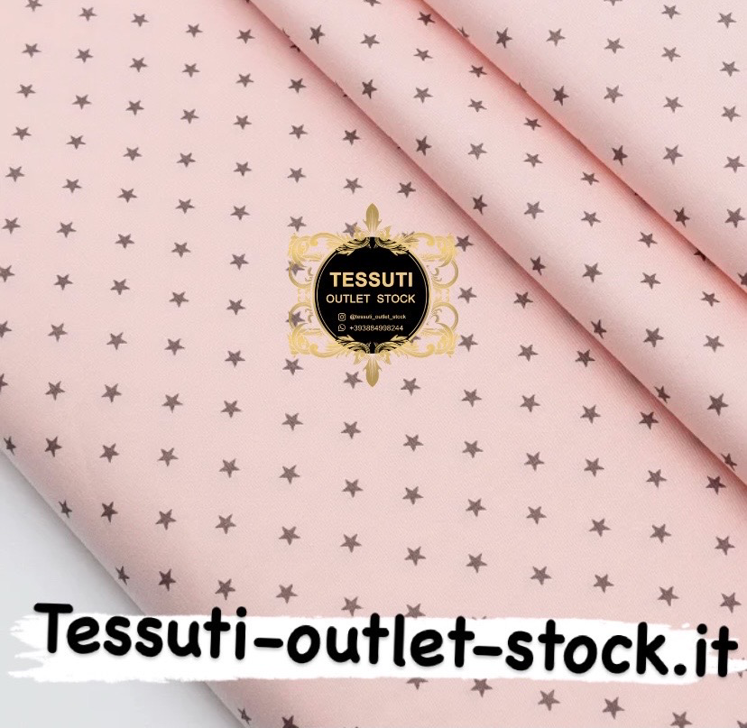 Cotone rasatello &quot;Piccole stelle identiche in un motivo a scacchiera&quot; marocchino su pesca №1792с