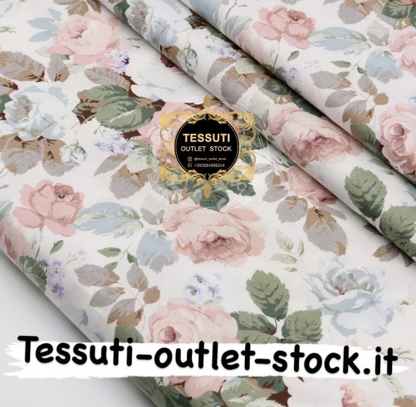 Cotone rasatello &quot;Rose rosa-marroni e grigie&quot; №1507c