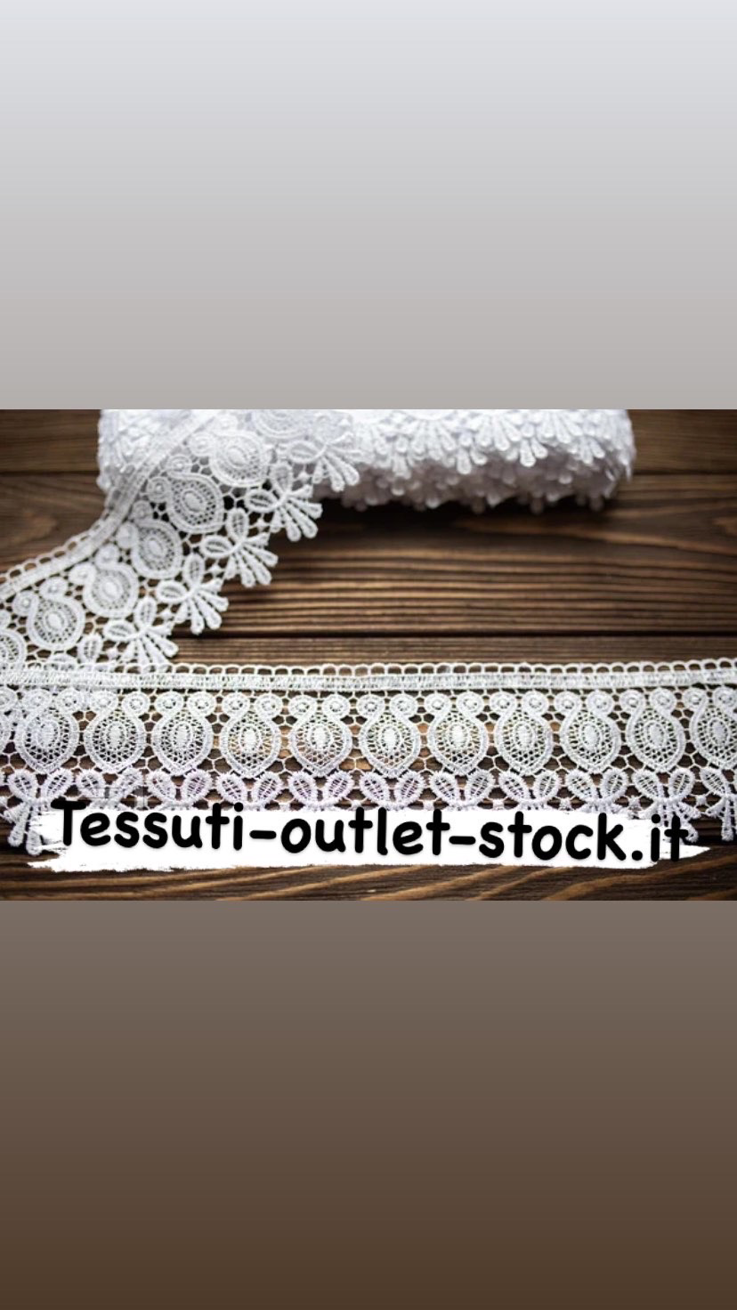 Pizzo macramè (guipure) / colore bianco / larghezza 7,5 cm /taglio da 1m 0460