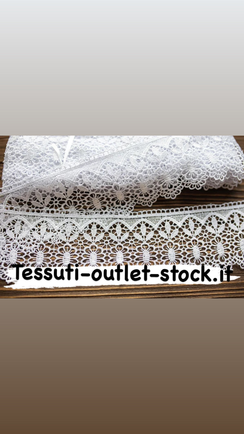 Pizzo macramè (guipure) / colore bianco / larghezza 8 cm / ordine da 1 m.0560