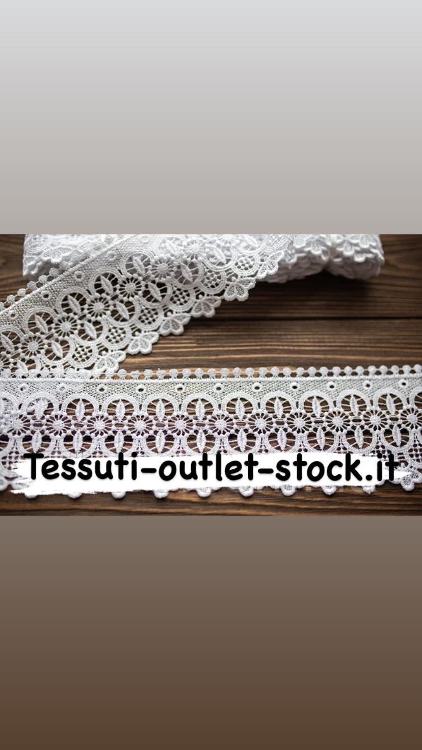 Pizzo macramè (guipure) / colore bianco / larghezza 9 cm / ordine da 1 m. 0580